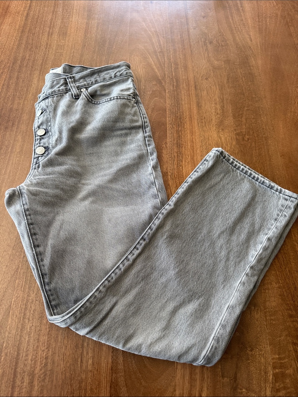 Madewell High-Waist Button Fly Gray Jeans